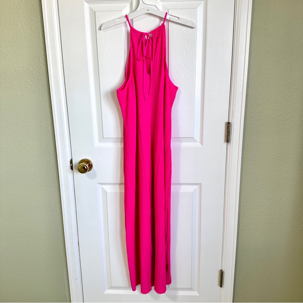 Neon Pink Maxi Dress - Picture 3 of 5